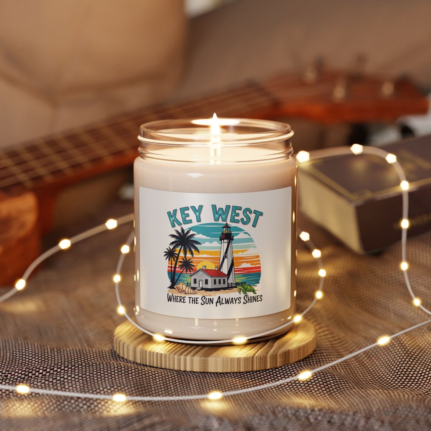 Key West Scented Soy Candle - Relaxing Home Decor, Beach Themed Gift, Aromatherapy Candle, Perfect for Parties