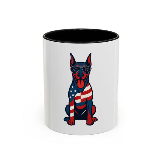 Patriotic Doberman Dog Coffee Mug - Perfect for Dog Lovers, 4th of July Gifts