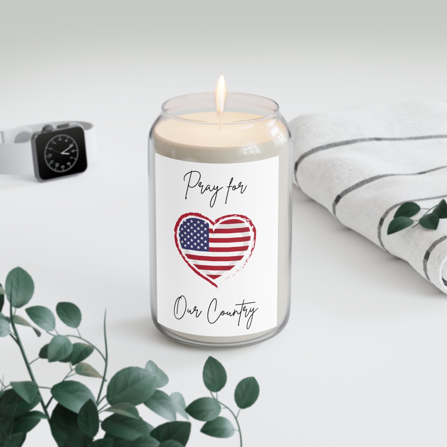 Heart USA Flag Scented Soy Candle