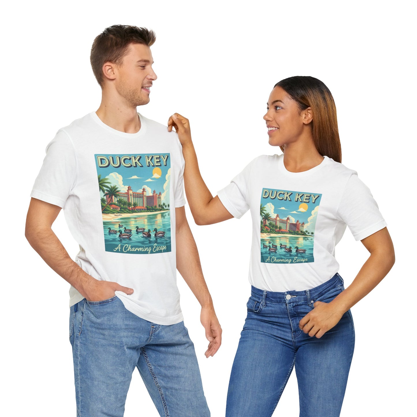 FLORIDA KEYS COLLECTION Vintage Duck Key Escape Tee, Relaxed Summer Vibe Shirt, Travel Themed Unisex Tee