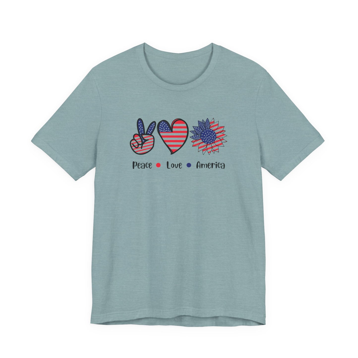 Peace Love America Unisex Short Sleeve Tee