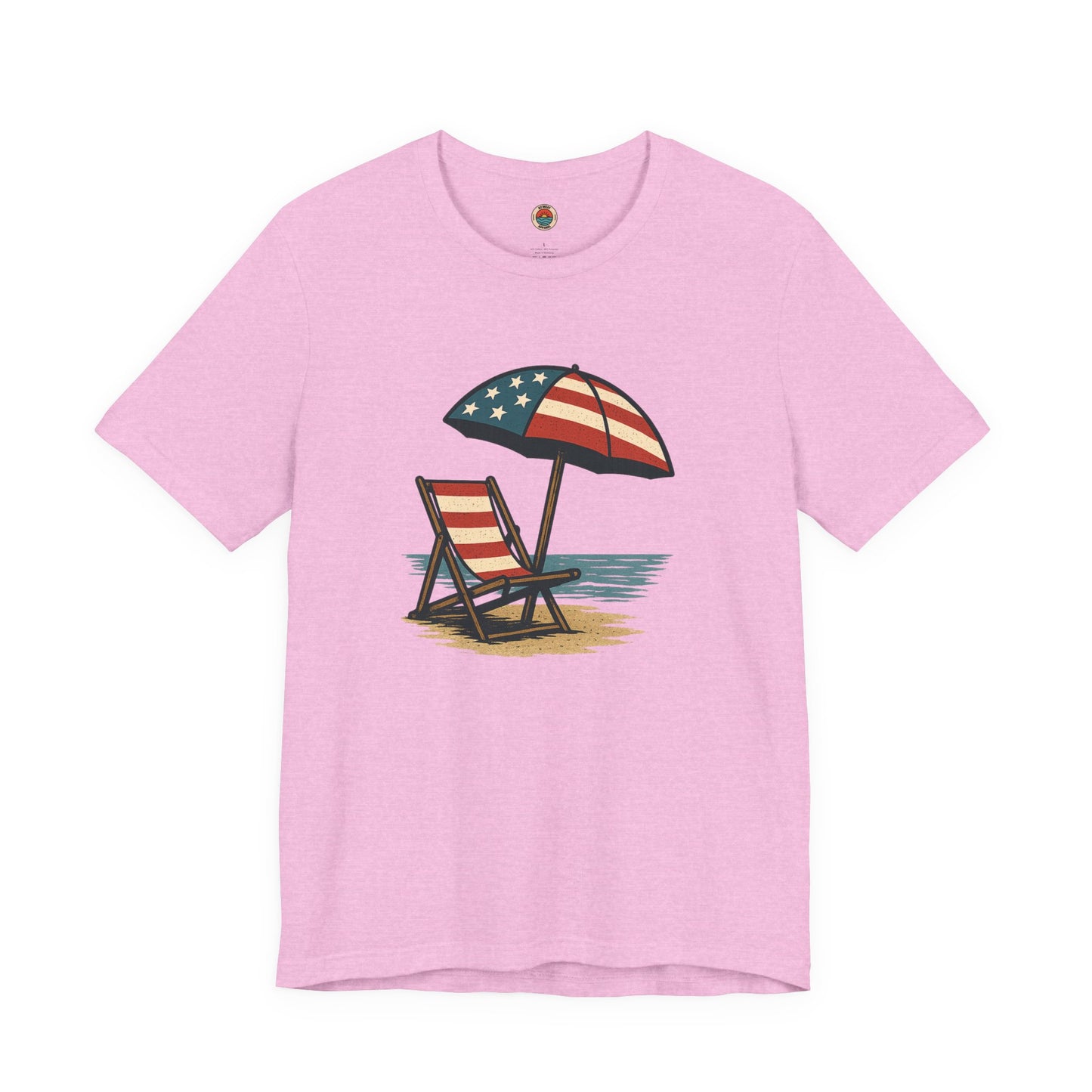 Patriotic Beach Tee, Unisex Summer Shirt, Americana Apparel, 4th of July