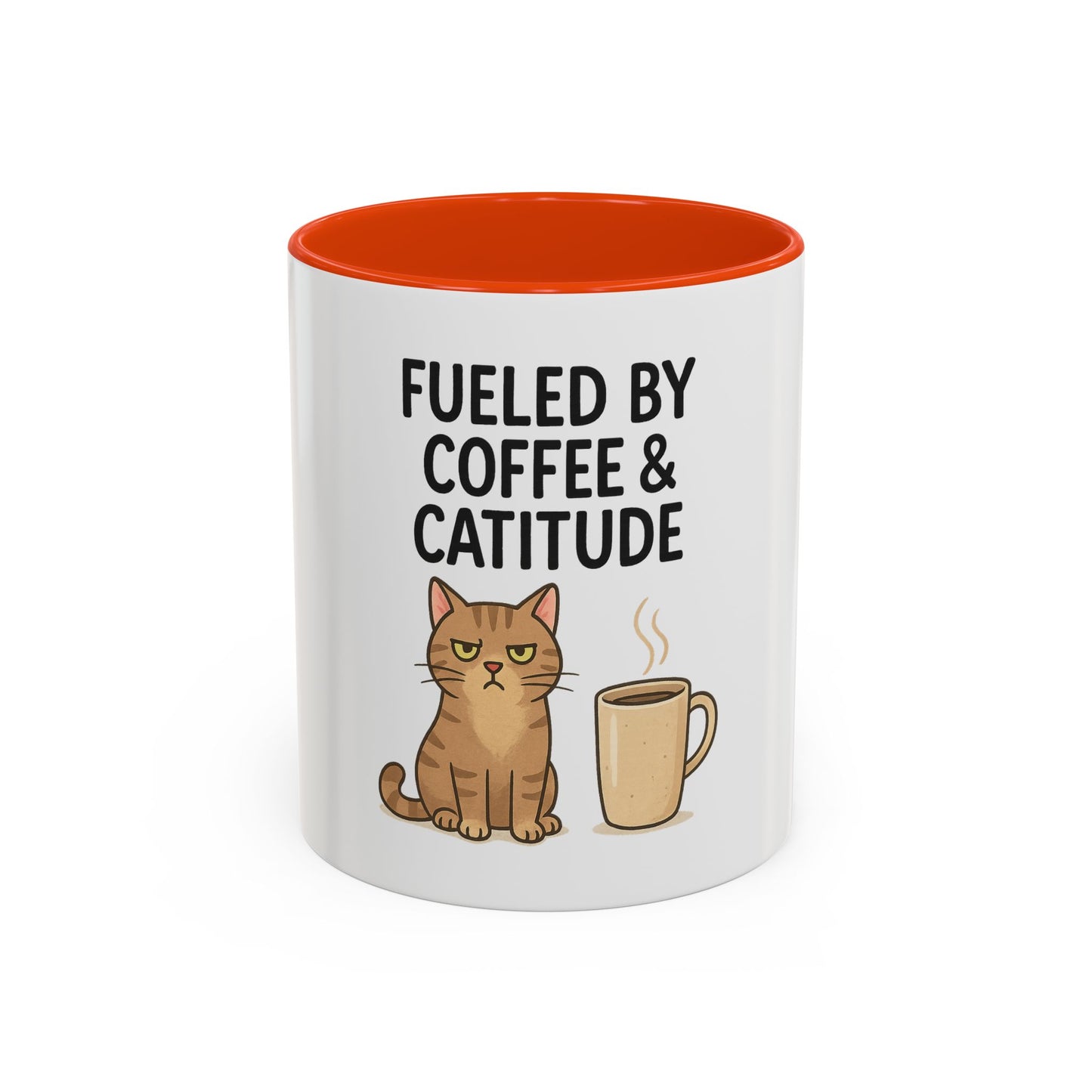 Funny Cat Mug - Fueled by Coffee & Cattitude - Perfect Gift for Cat Lovers