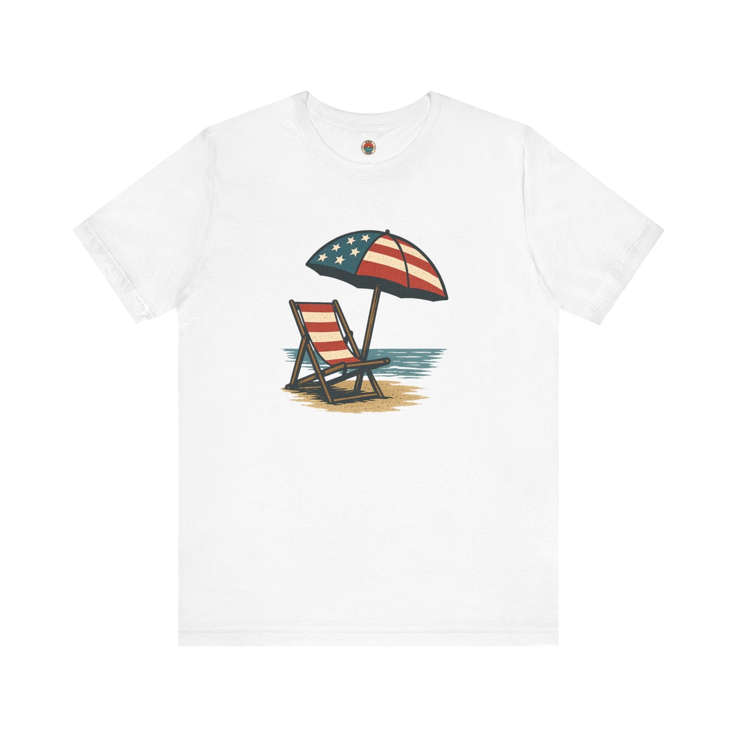 Patriotic Beach Tee, Unisex Summer Shirt, Americana Apparel, 4th of July