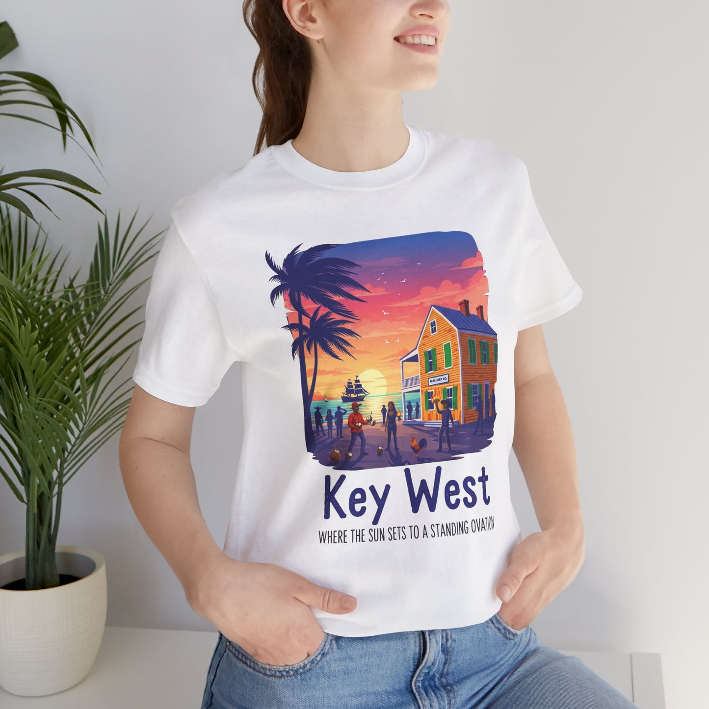 FLORIDA KEYS COLLECTION Key West Sunset Tee - Unisex Jersey Short Sleeve T-Shirt, Beach Relaxation
