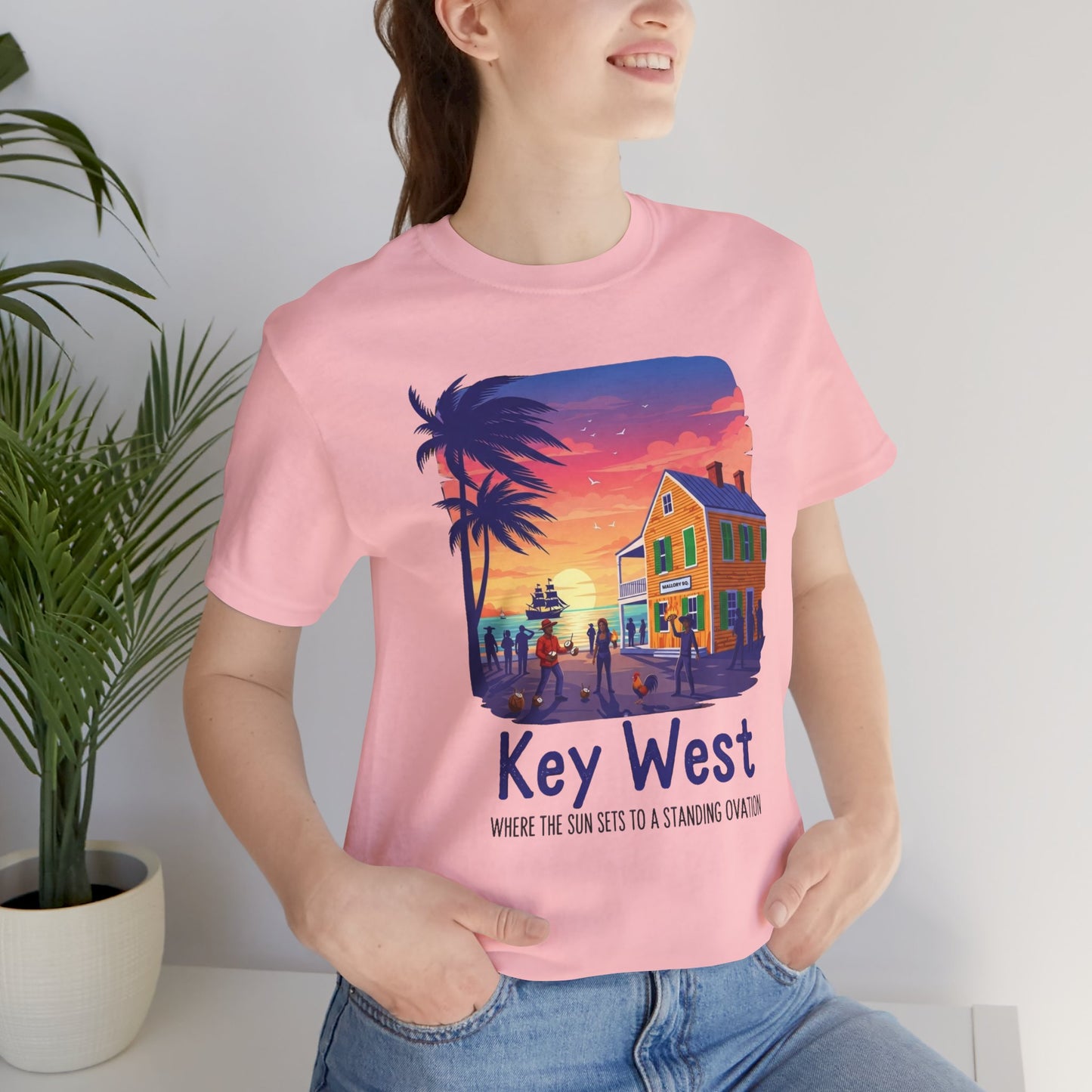 FLORIDA KEYS COLLECTION Key West Sunset Tee - Unisex Jersey Short Sleeve T-Shirt, Beach Relaxation