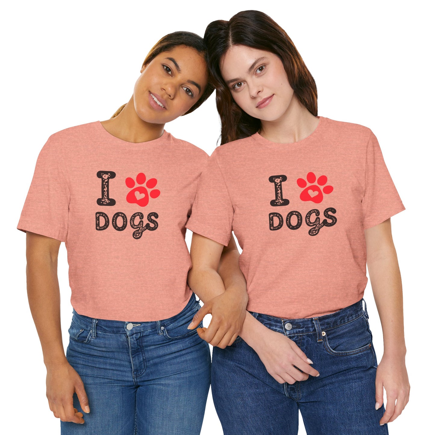 I Love Dogs Short Sleeve Tee, Dog Lover T-Shirt, Animal Lover Gift, Pet Parent Apparel
