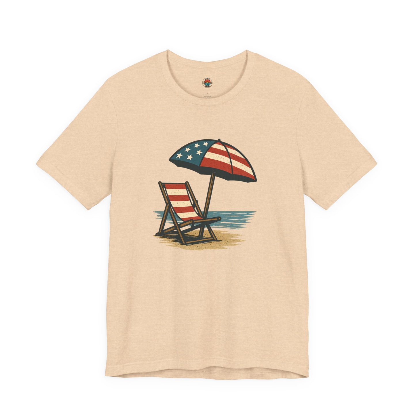 Patriotic Beach Tee, Unisex Summer Shirt, Americana Apparel, 4th of July