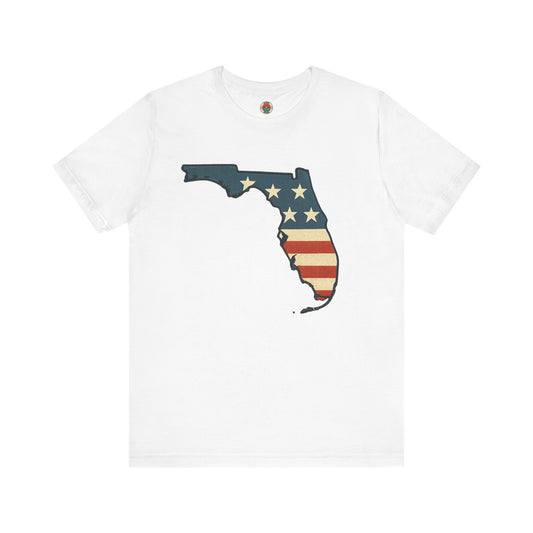 Florida Flag Graphic Tee | Unisex Jersey Short Sleeve Shirt | Patriotic Apparel