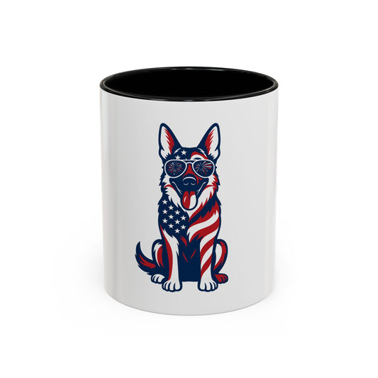 Patriotic German Shepherd Dog Coffee Mug | 11oz & 15oz | Perfect for Dog Lovers