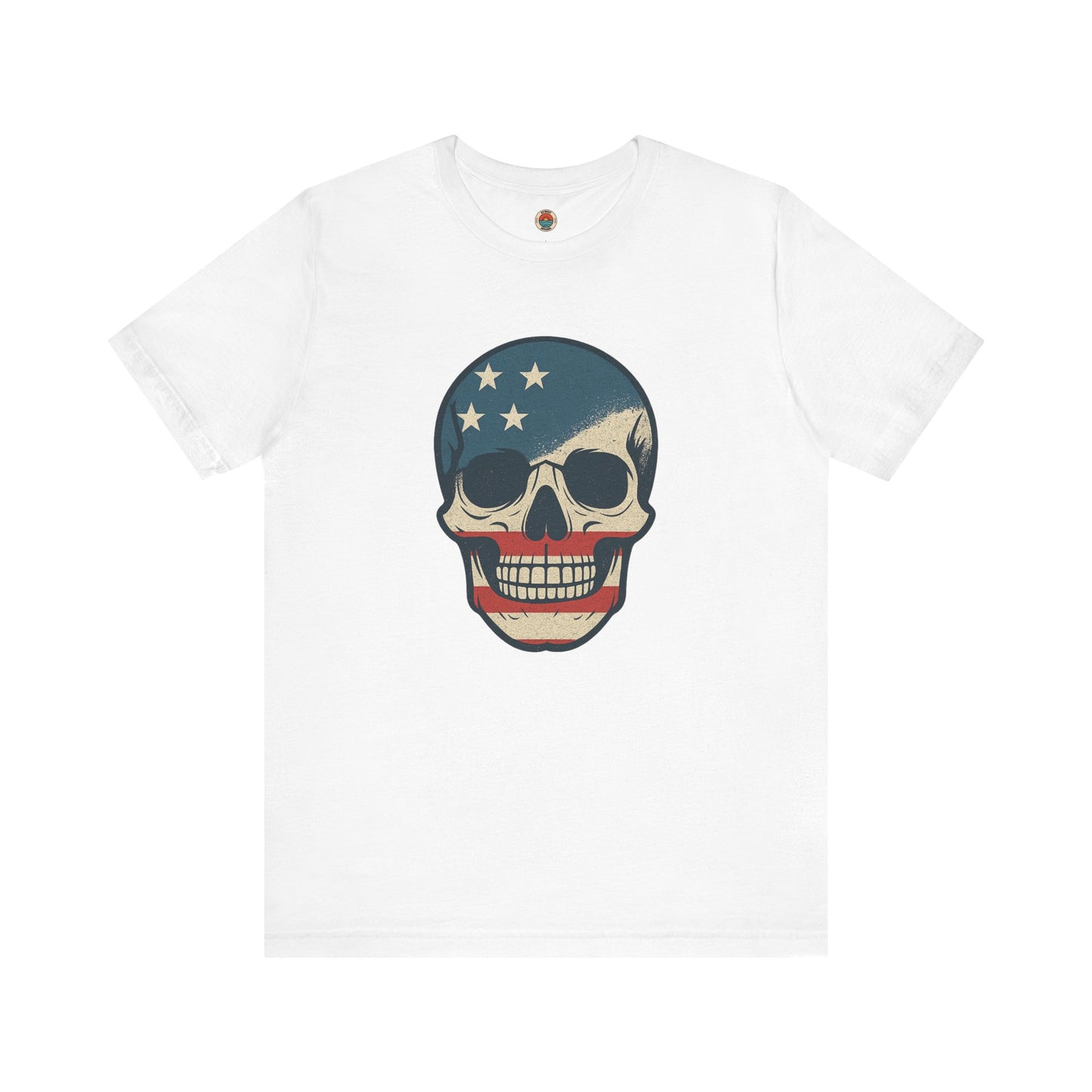 Patriotic Skull Tee, Unisex Graphic T-Shirt, Cool Skull Shirt, Festival Outfits