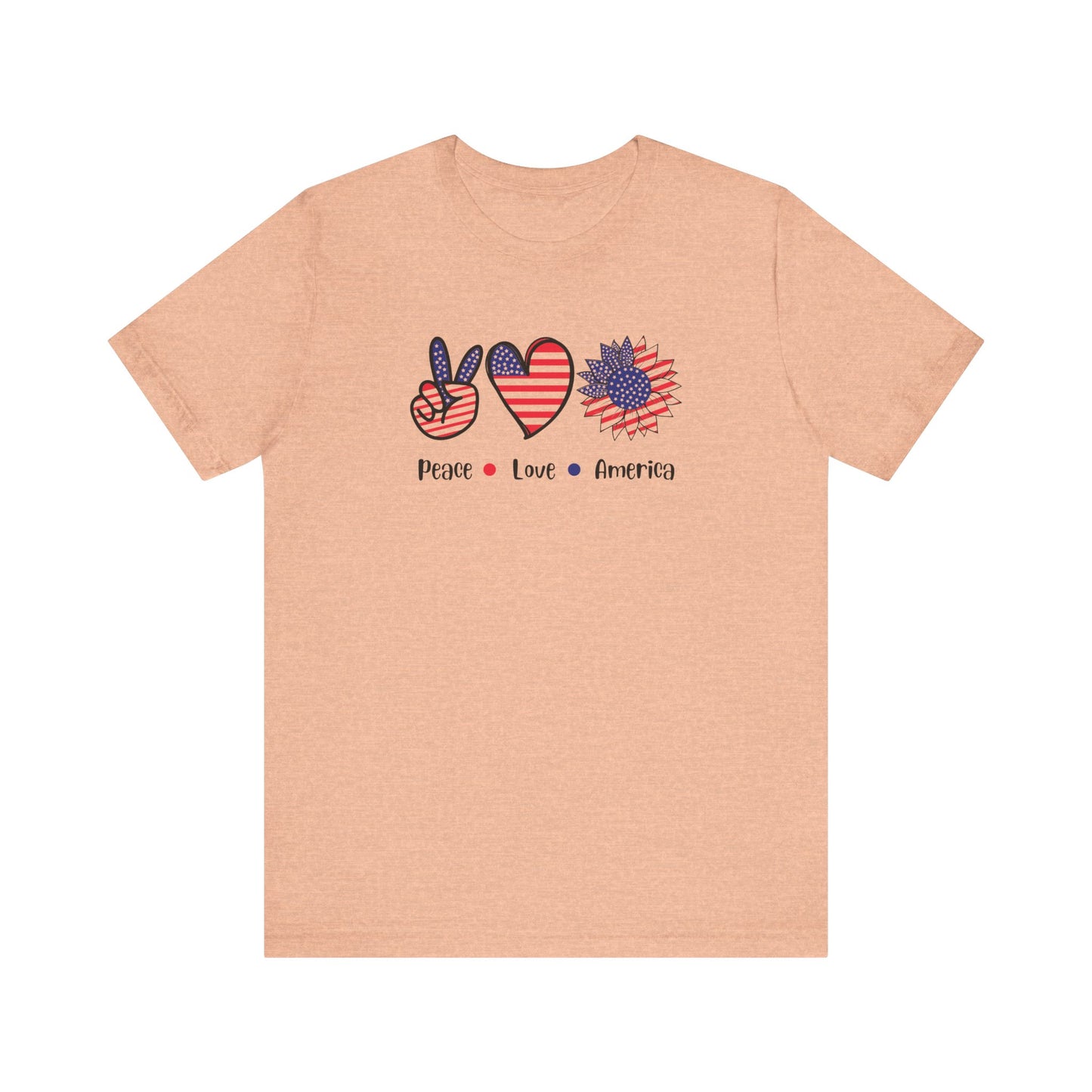 Peace Love America Unisex Short Sleeve Tee