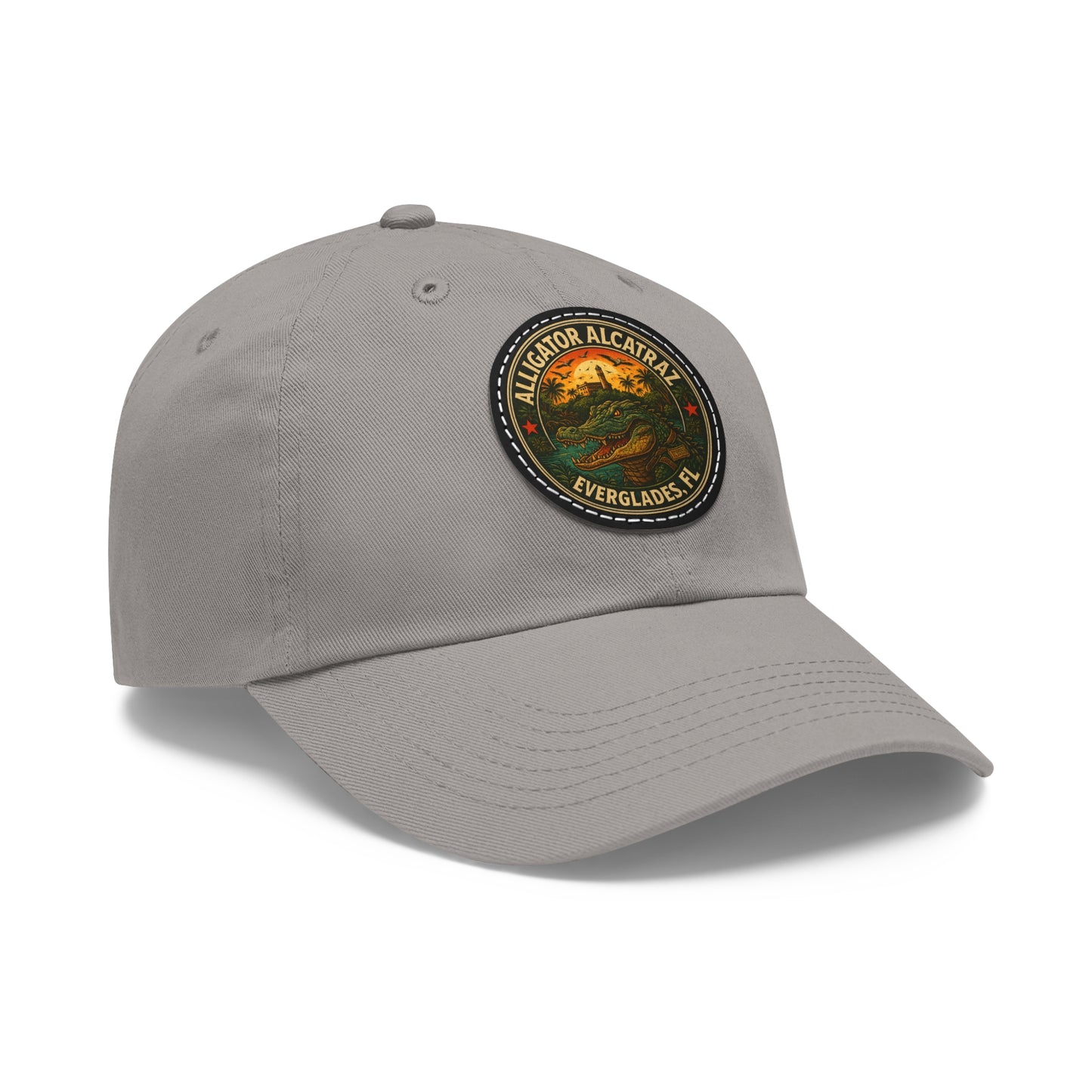 Vintage Alligator National Park Hat with Leather Patch, Outdoor Adventure Hat