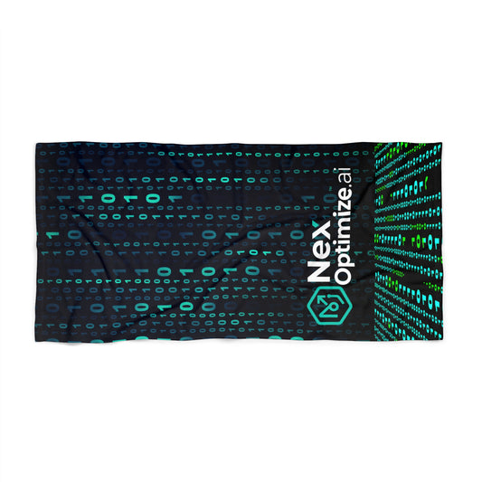 NexOptimize.ai Digital Code Beach Towel | Unique Poolside Accessory