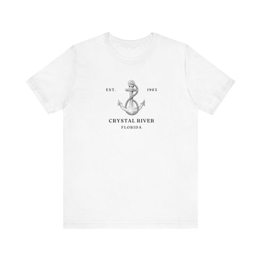 Vintage Anchor Graphic Tee, Coastal Style Shirt, Crystal River Florida T-Shirt