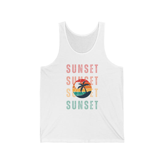 Sunset Vibes Unisex Jersey Tank - Perfect for Summer Days & Beach Getaways