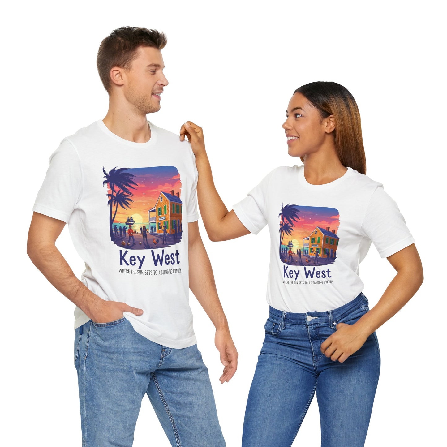 FLORIDA KEYS COLLECTION Key West Sunset Tee - Unisex Jersey Short Sleeve T-Shirt, Beach Relaxation