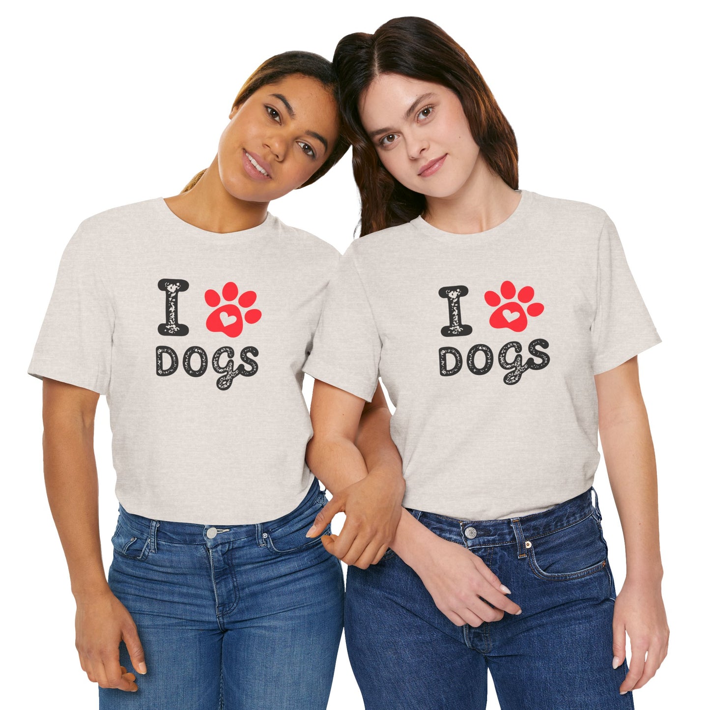 I Love Dogs Short Sleeve Tee, Dog Lover T-Shirt, Animal Lover Gift, Pet Parent Apparel