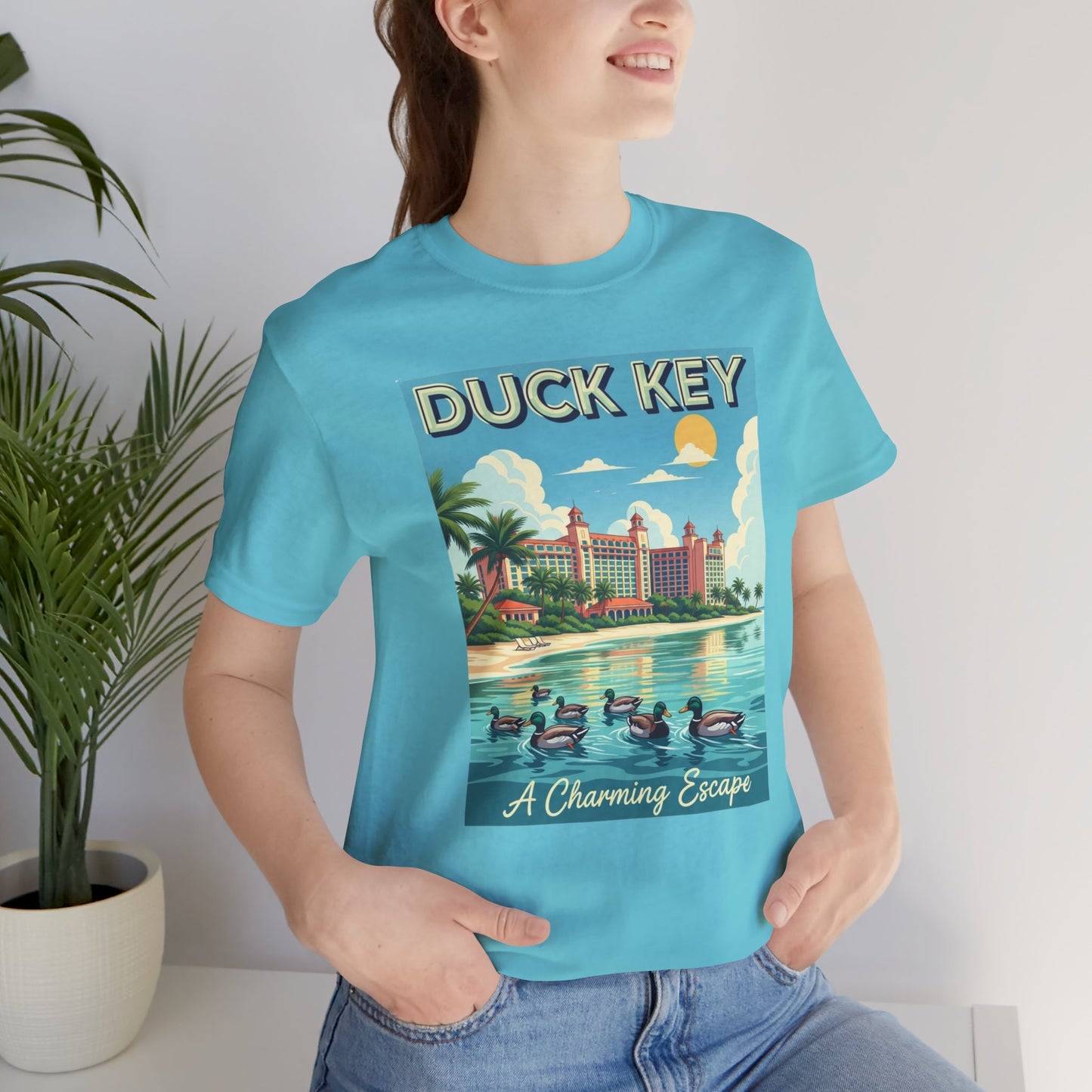 FLORIDA KEYS COLLECTION Vintage Duck Key Escape Tee, Relaxed Summer Vibe Shirt, Travel Themed Unisex Tee