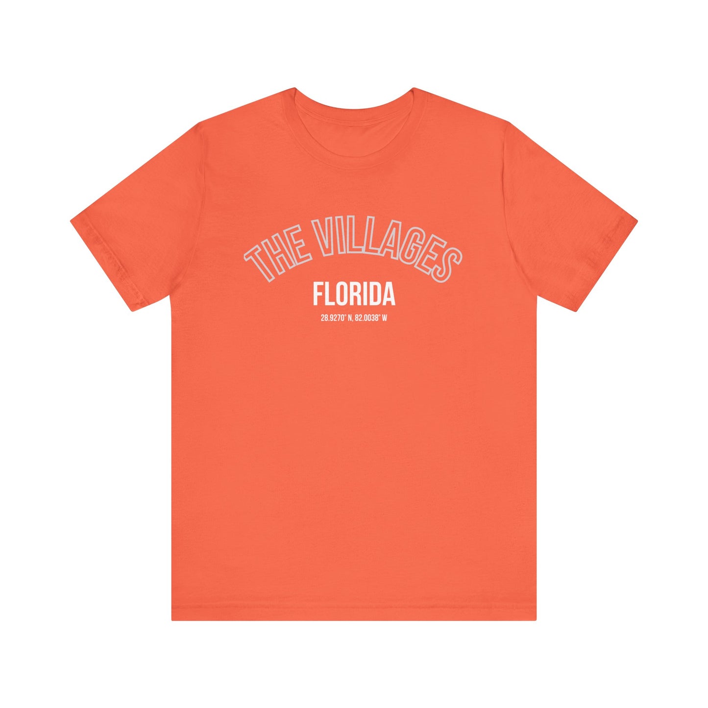 The Villages Florida Unisex Short Sleeve Tee - Trendy Orange T-Shirt