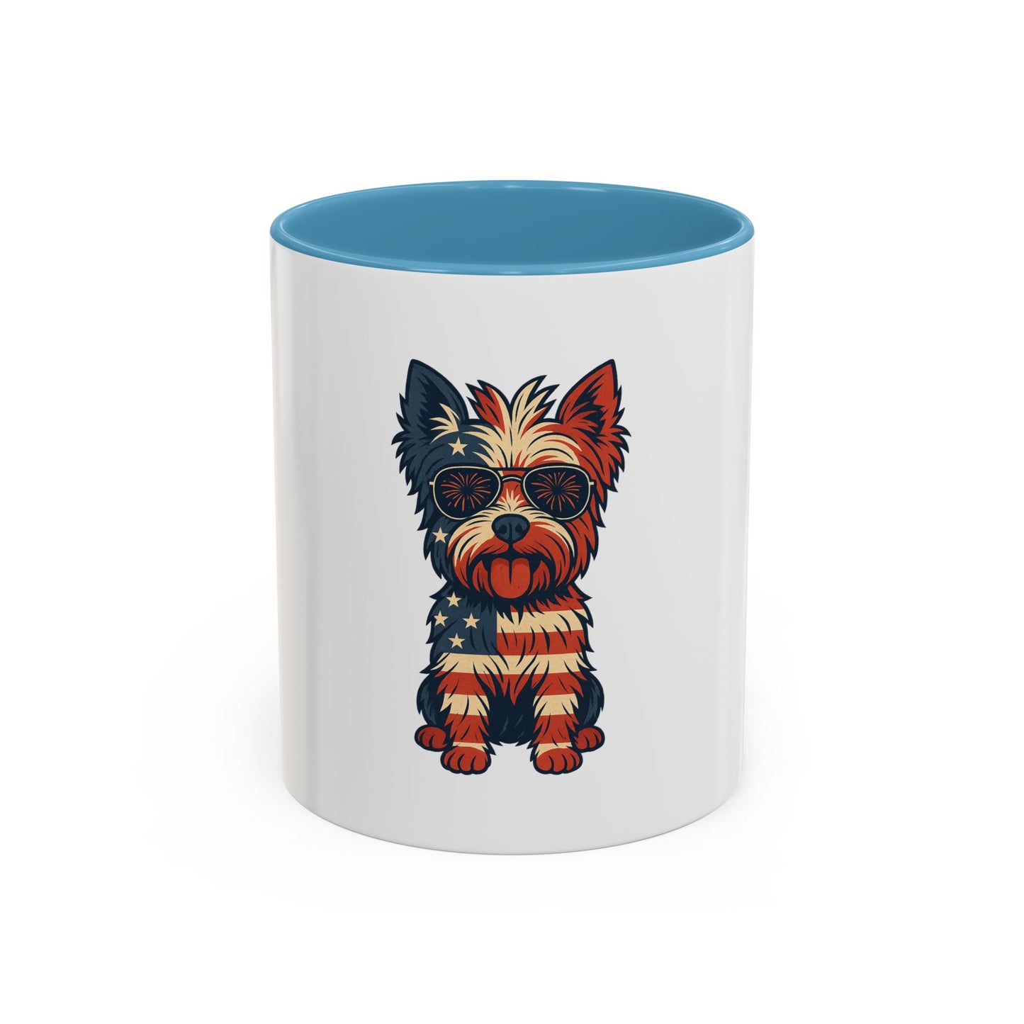 Patriotic Yorkie Dog Coffee Mug - Perfect Gift for Dog Lovers, Independence Day