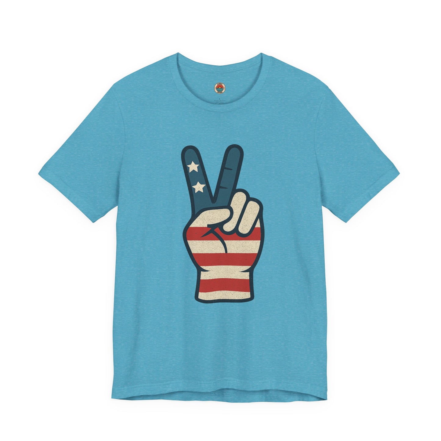 Vintage Peace Sign American Flag Tee, Unisex Tee, Fourth of July Shirt
