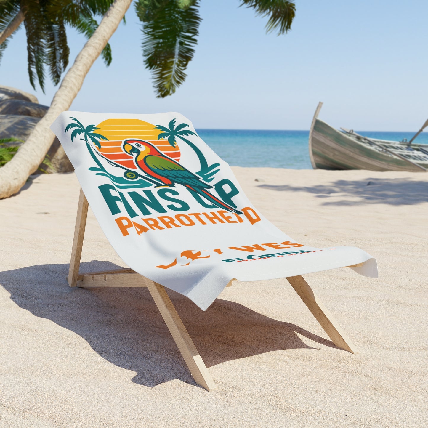 Fins Up Parrothead Beach Towel - Tropical Vibe for Your Summer Adventures