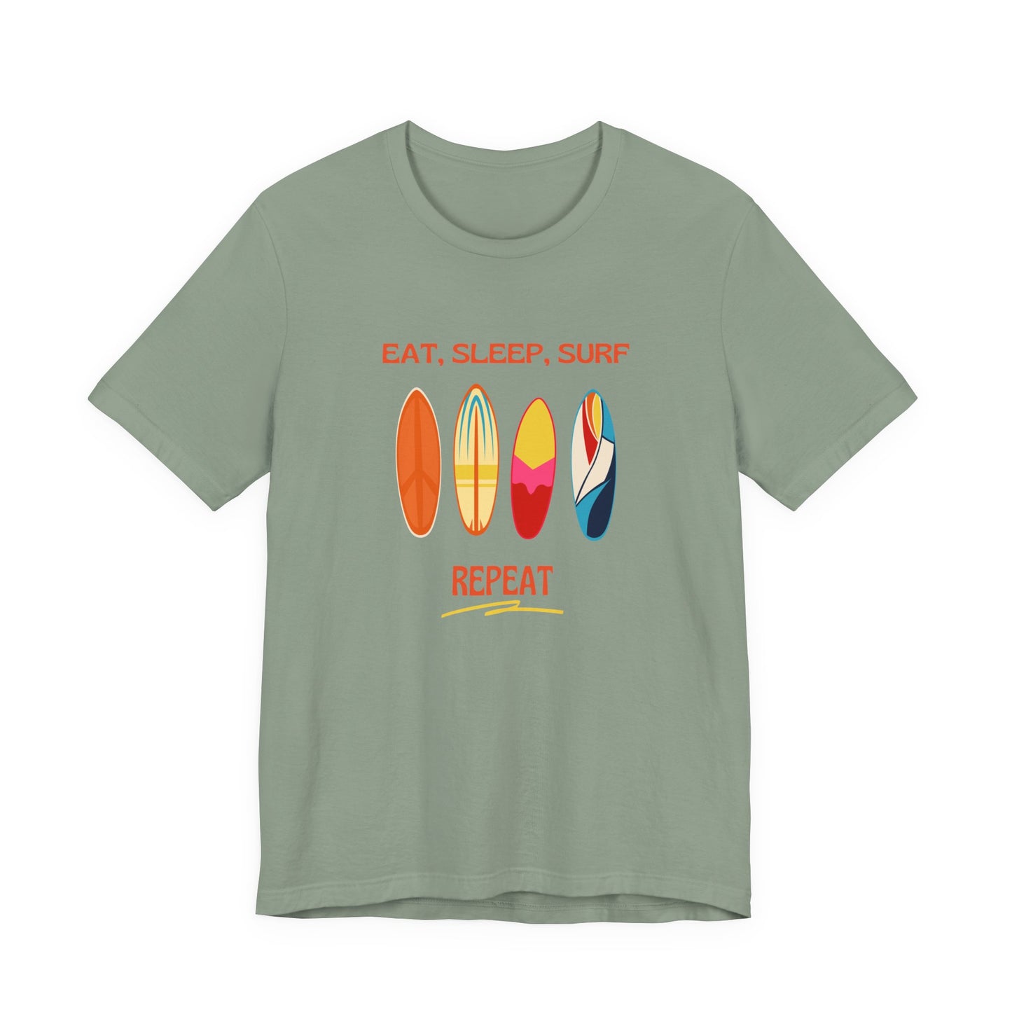 Eat, Sleep, Surf Unisex Tee - Perfect for Beach Lovers