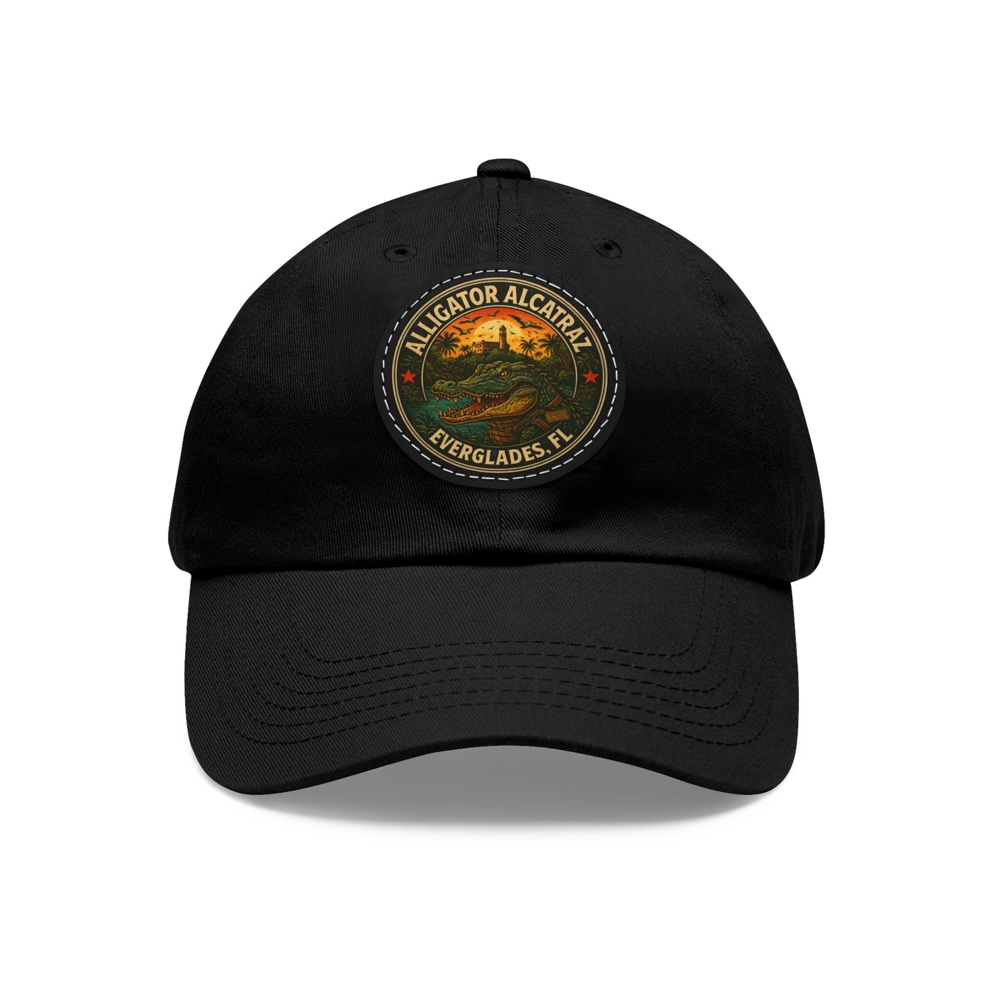 Vintage Alligator National Park Hat with Leather Patch, Outdoor Adventure Hat