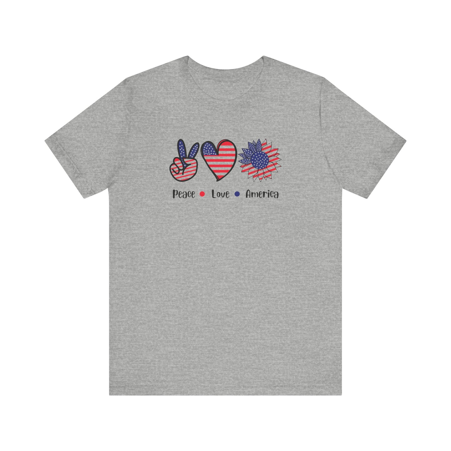 Peace Love America Unisex Short Sleeve Tee
