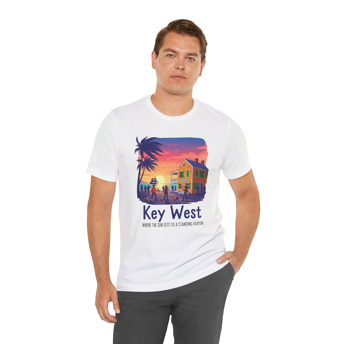 FLORIDA KEYS COLLECTION Key West Sunset Tee - Unisex Jersey Short Sleeve T-Shirt, Beach Relaxation