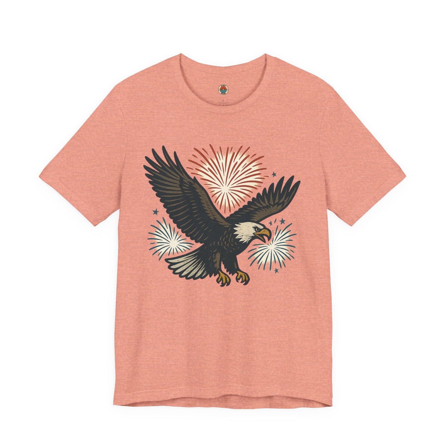 Eagle Fireworks Tee - Unisex Jersey Short Sleeve Shirt, Patriotic Apparel
