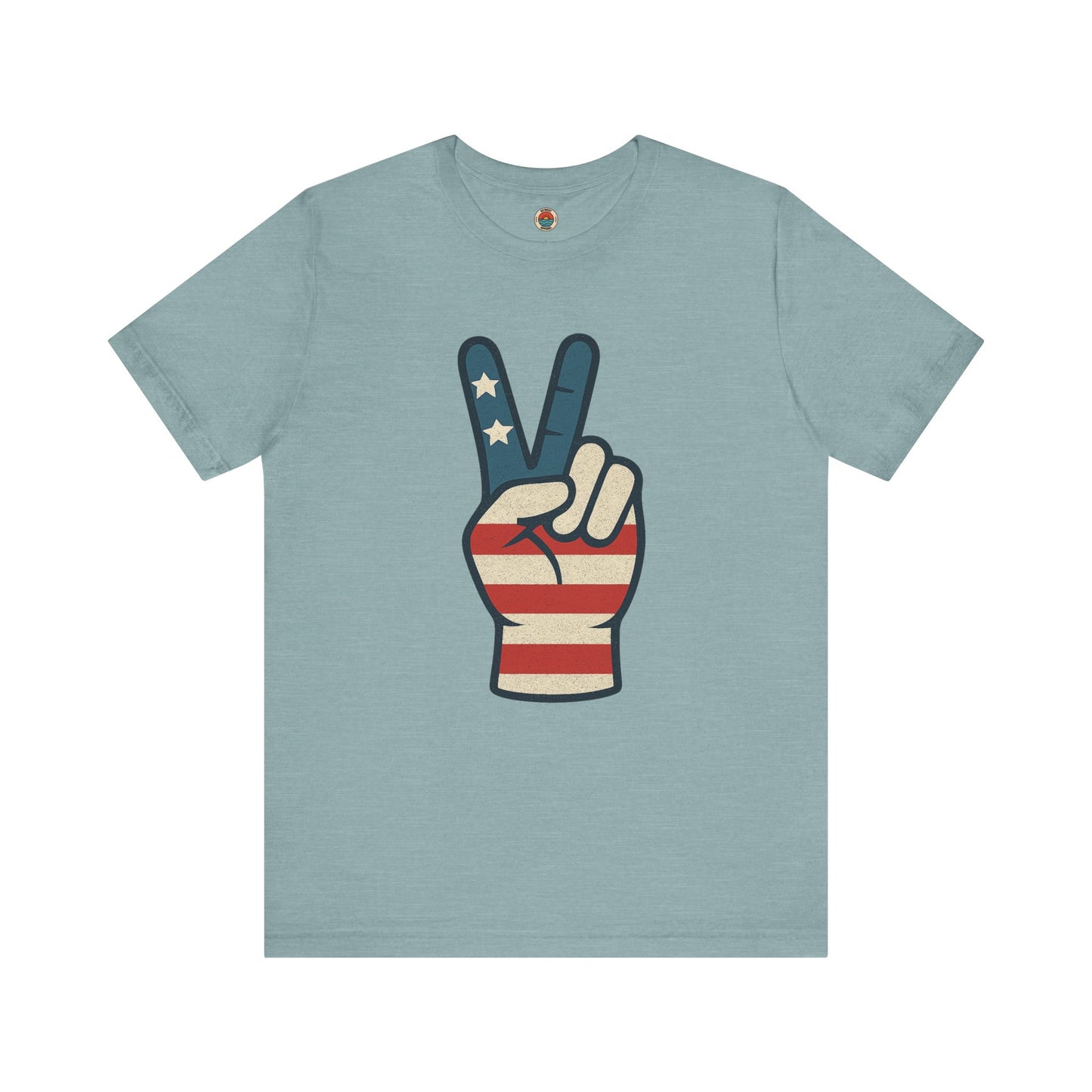 Vintage Peace Sign American Flag Tee, Unisex Tee, Fourth of July Shirt