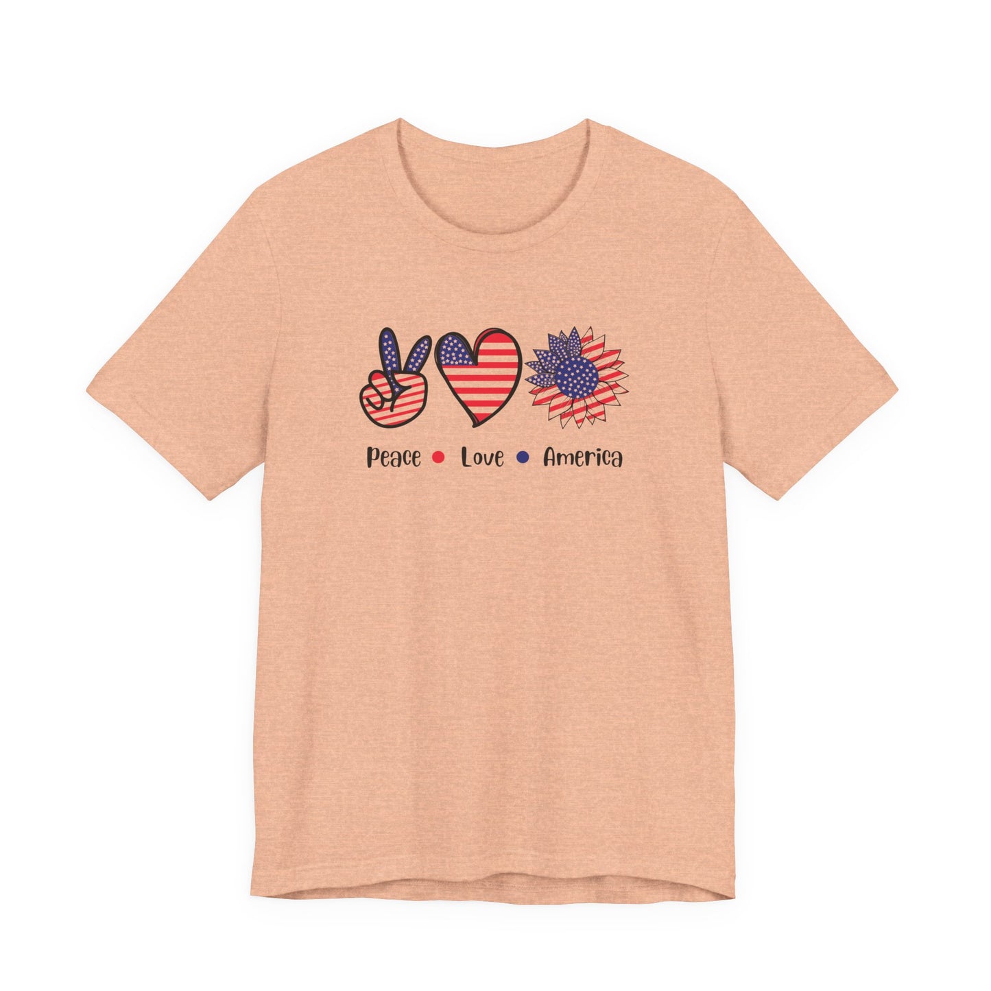 Peace Love America Unisex Short Sleeve Tee