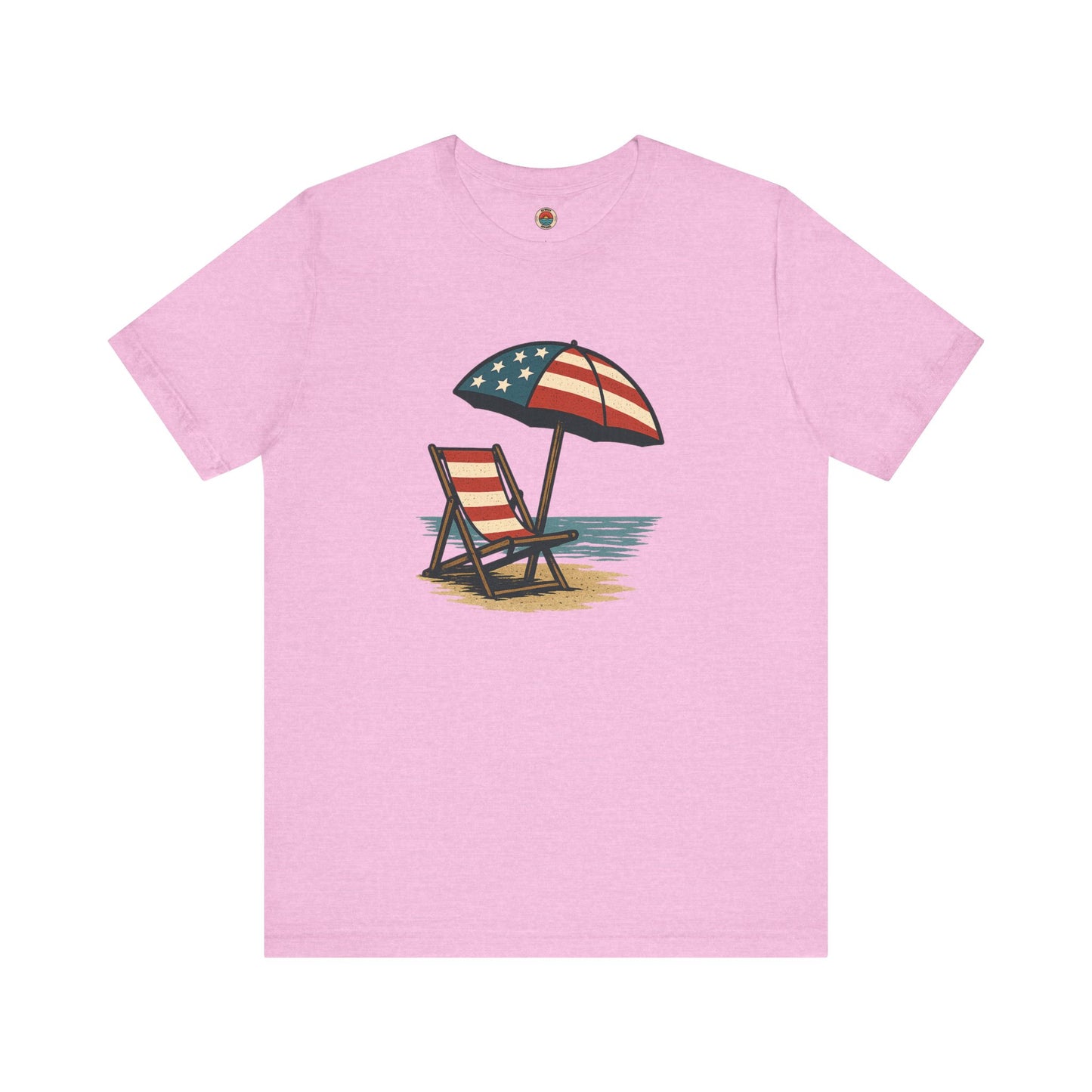 Patriotic Beach Tee, Unisex Summer Shirt, Americana Apparel, 4th of July