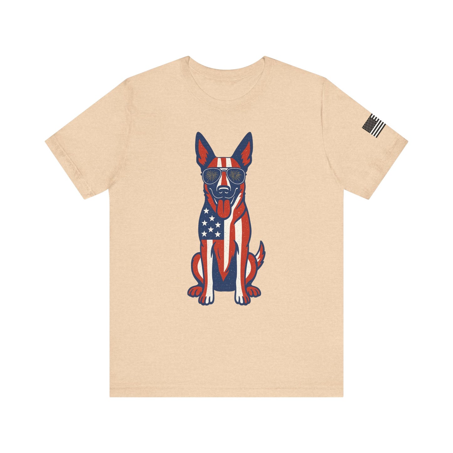 Patriotic Belgian Malinois Dog T-Shirt - Fun, Casual Summer Tee for Dog Lovers