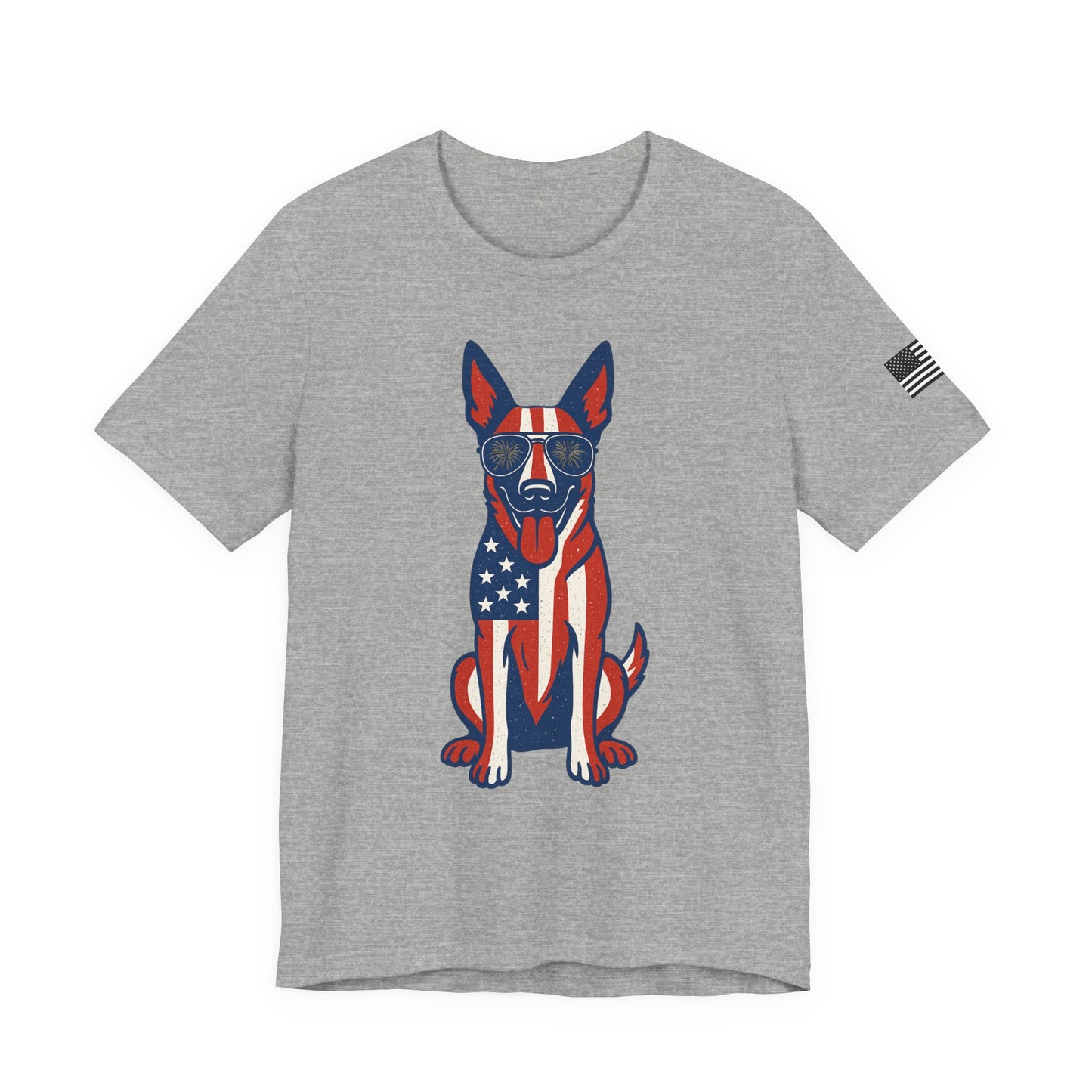Patriotic Belgian Malinois Dog T-Shirt - Fun, Casual Summer Tee for Dog Lovers