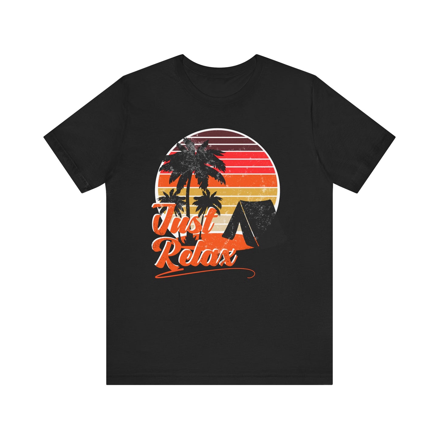 Retro Camping Graphic Tee - 'Just Relax' Unisex Short Sleeve Shirt