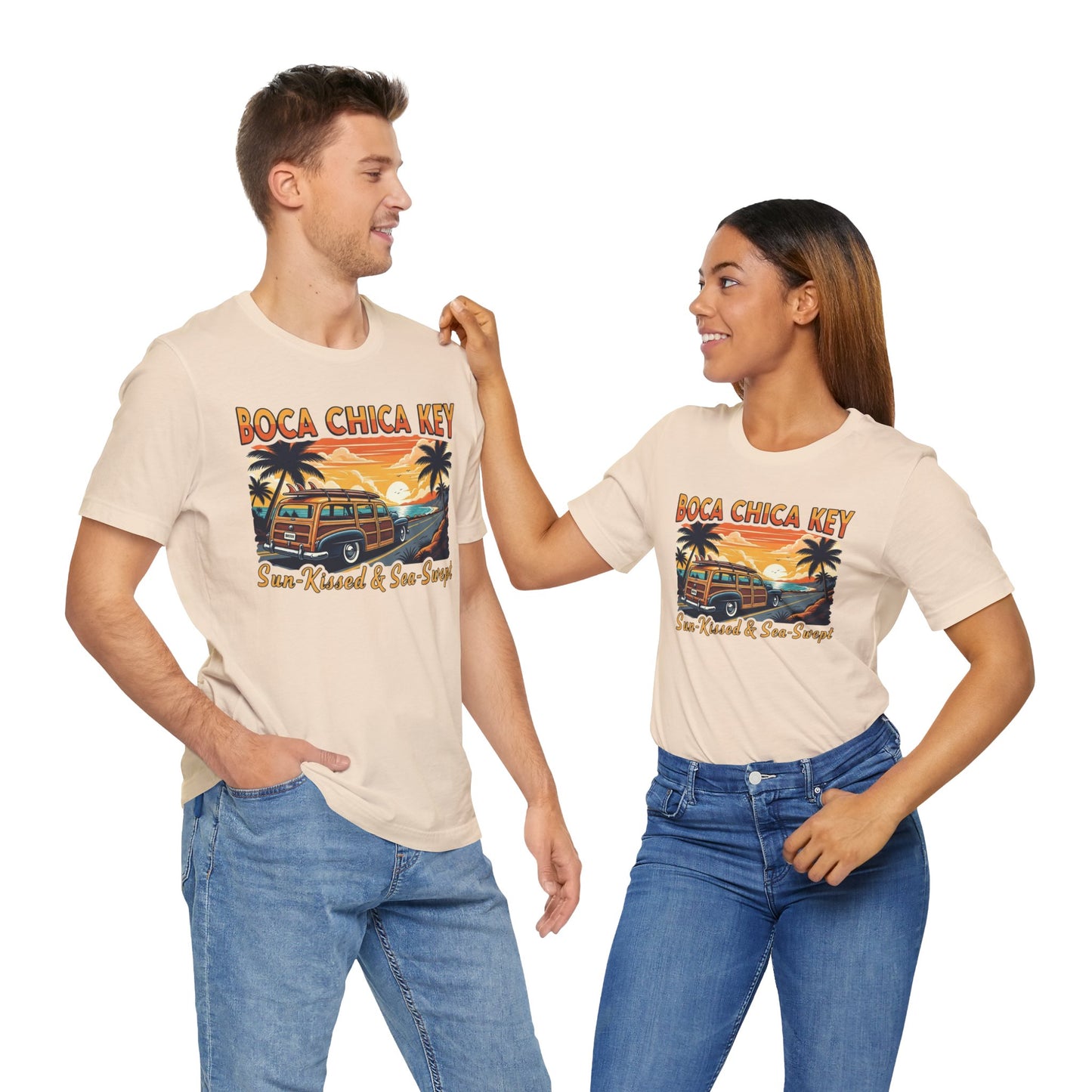 FLORIDA KEYS COLLECTION Boca Chica Key Vintage Tee - Sun-Kissed & Sea-Swept, Unisex Summer Shirt