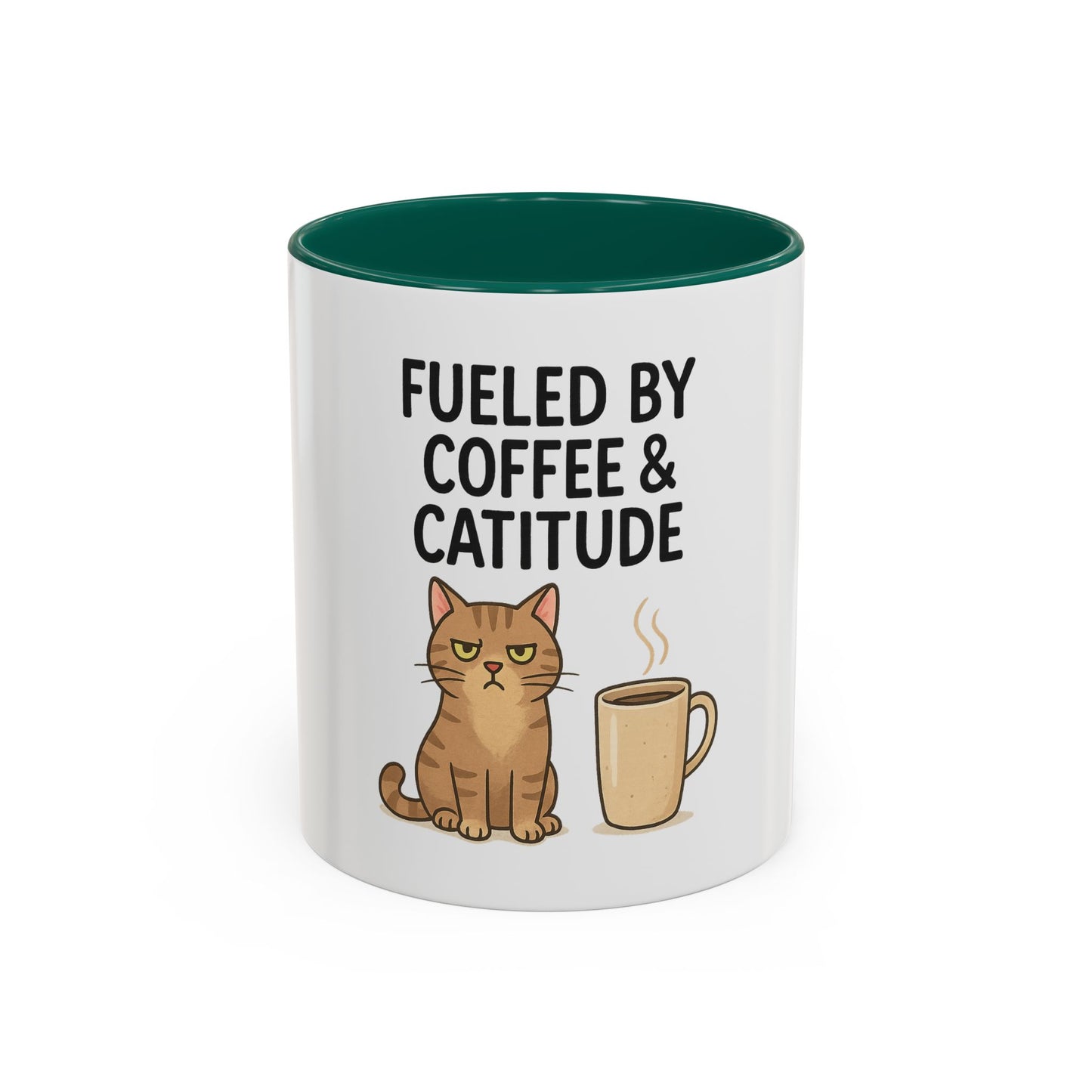 Funny Cat Mug - Fueled by Coffee & Cattitude - Perfect Gift for Cat Lovers