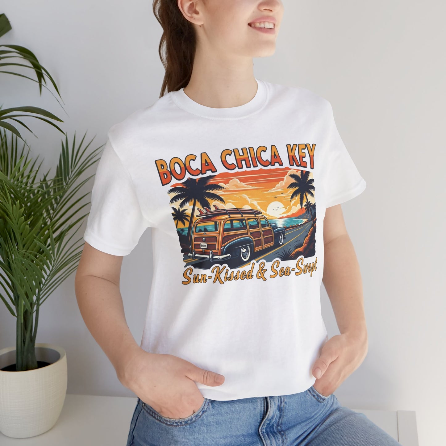 FLORIDA KEYS COLLECTION Boca Chica Key Vintage Tee - Sun-Kissed & Sea-Swept, Unisex Summer Shirt