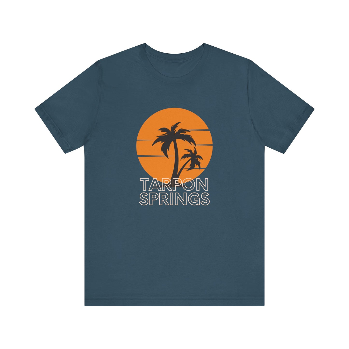 Tarpon Springs Sunset T-Shirt - Unisex Jersey Tee with Palm Trees