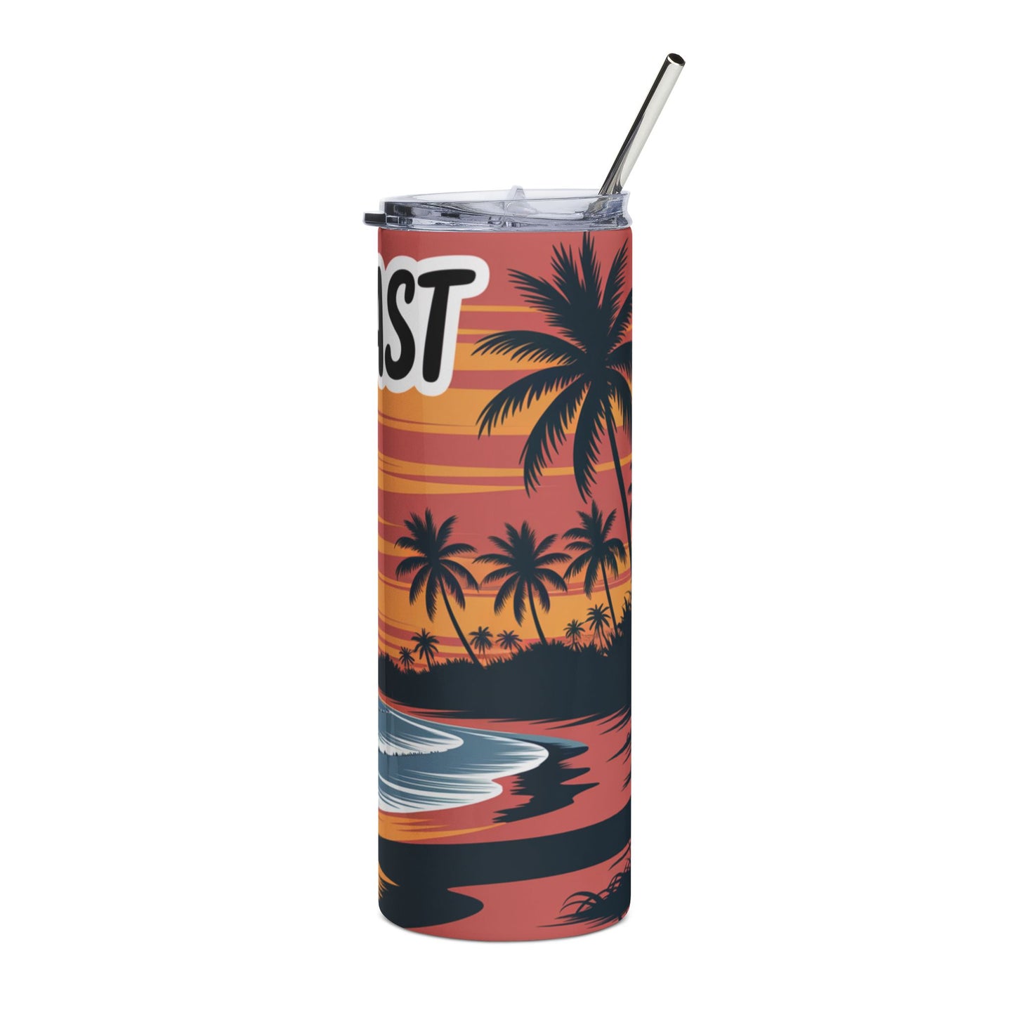 Gulf Coast Vibes Tumbler, Stainless Steel 20oz Travel Mug, Perfect for Beach Lovers, Summer Parties