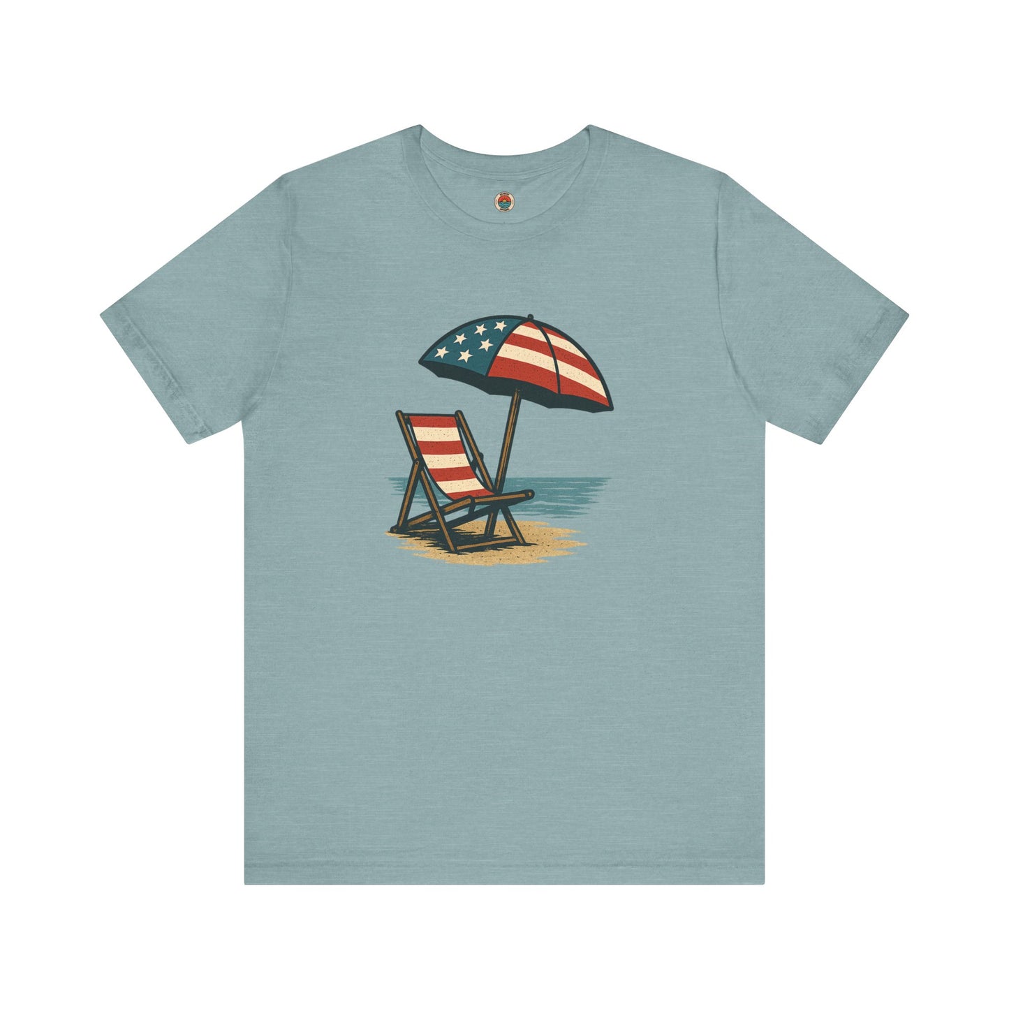 Patriotic Beach Tee, Unisex Summer Shirt, Americana Apparel, 4th of July