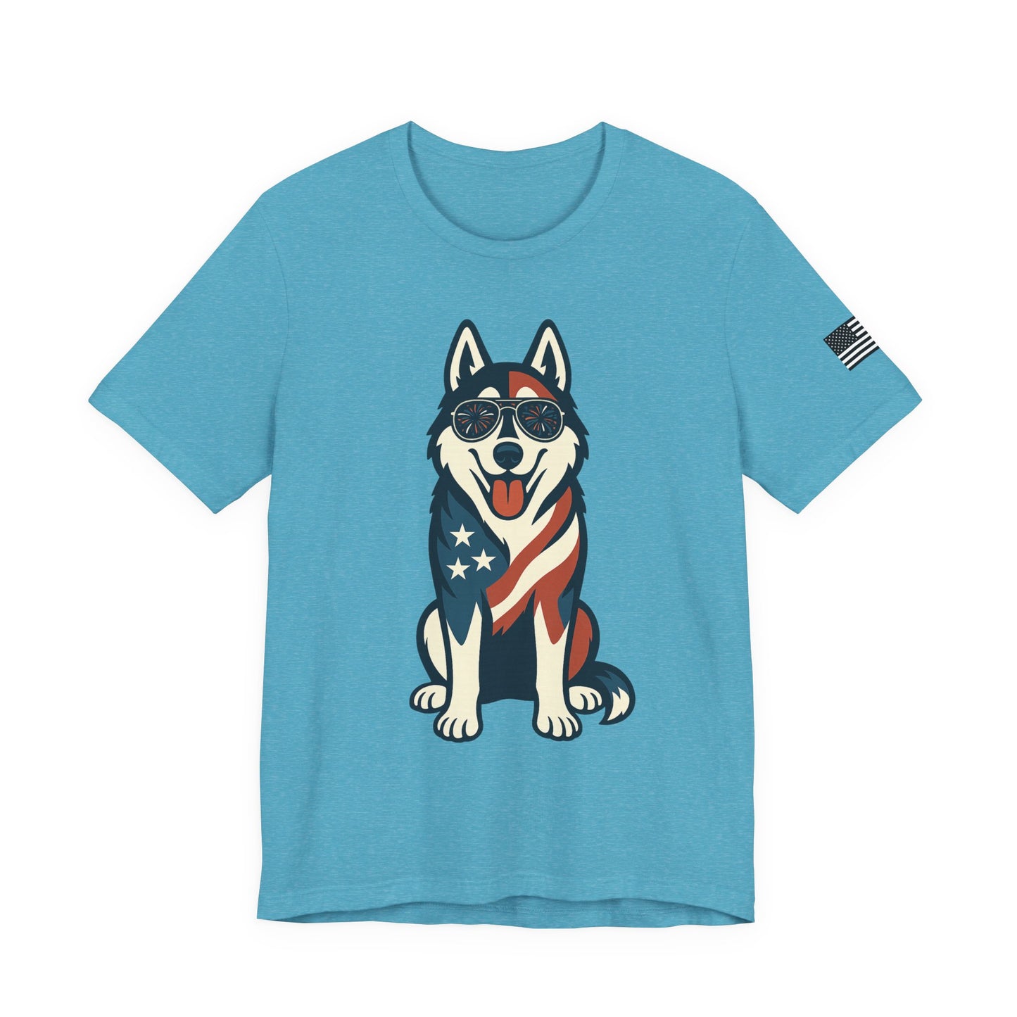 Patriotic Siberian Husky Dog Tee, Unisex T-Shirt, Independence Day Gift