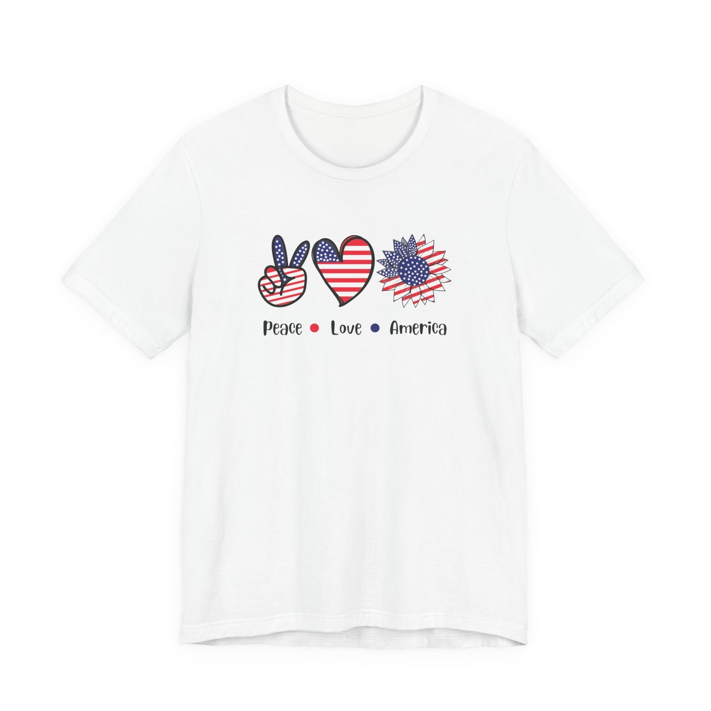 Peace Love America Unisex Short Sleeve Tee