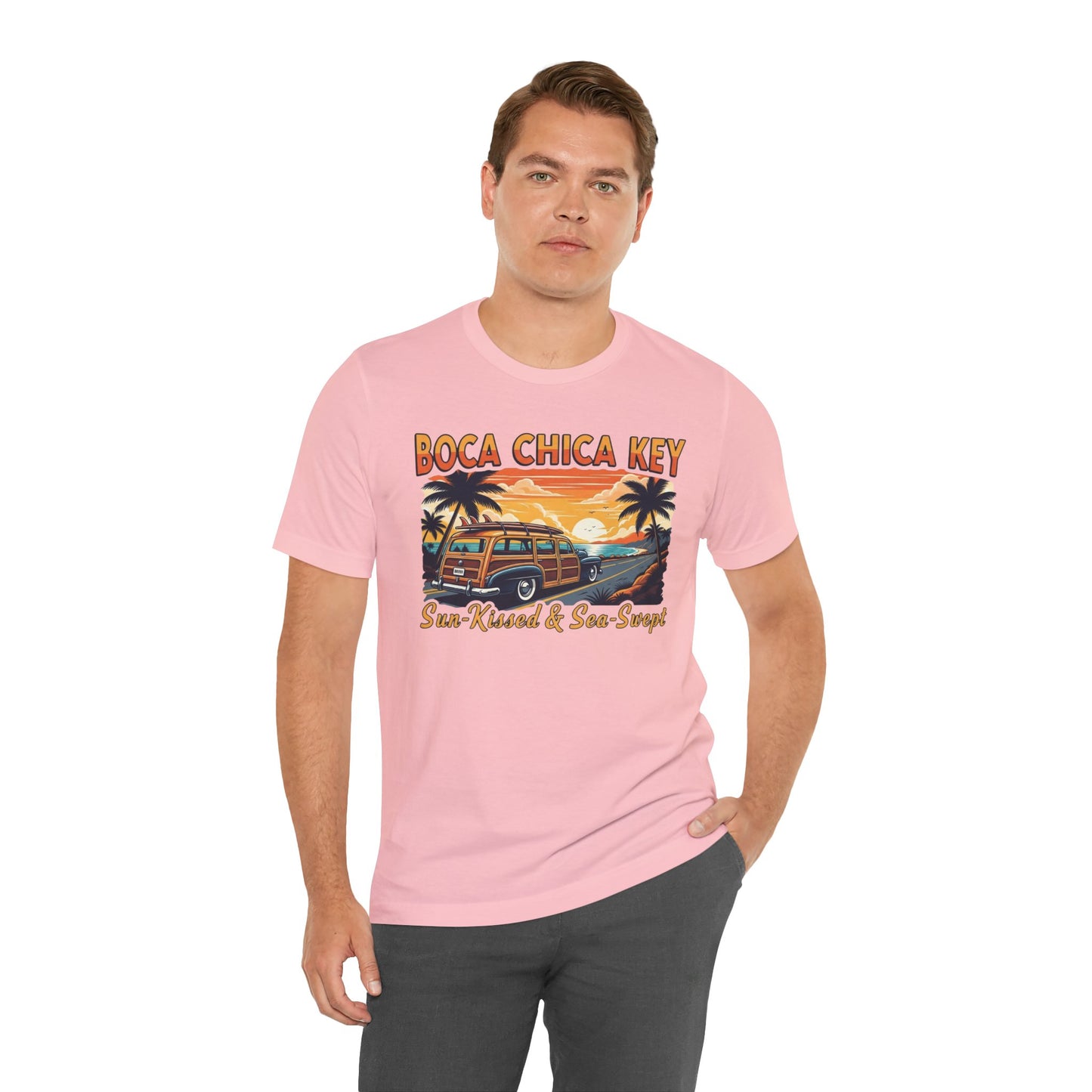 FLORIDA KEYS COLLECTION Boca Chica Key Vintage Tee - Sun-Kissed & Sea-Swept, Unisex Summer Shirt