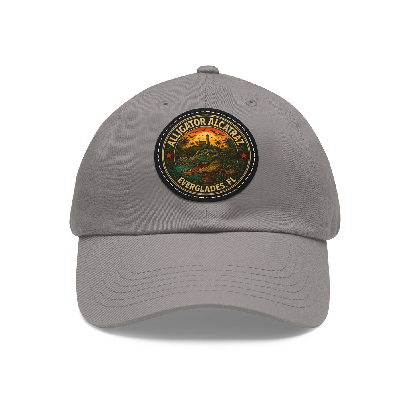 Vintage Alligator National Park Hat with Leather Patch, Outdoor Adventure Hat