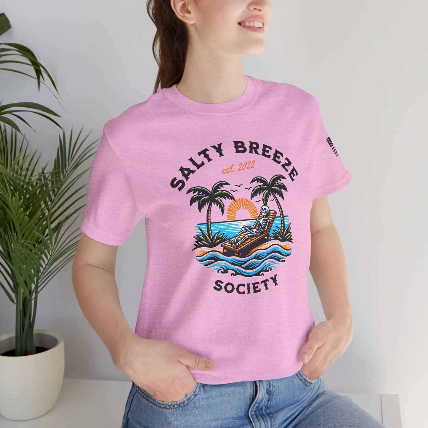 Salty Breeze Society™ Tee, Casual Summer Shirt, Beach Vibe Apparel, Gift for Ocean Lovers, Relaxed Fit Graphic Tee