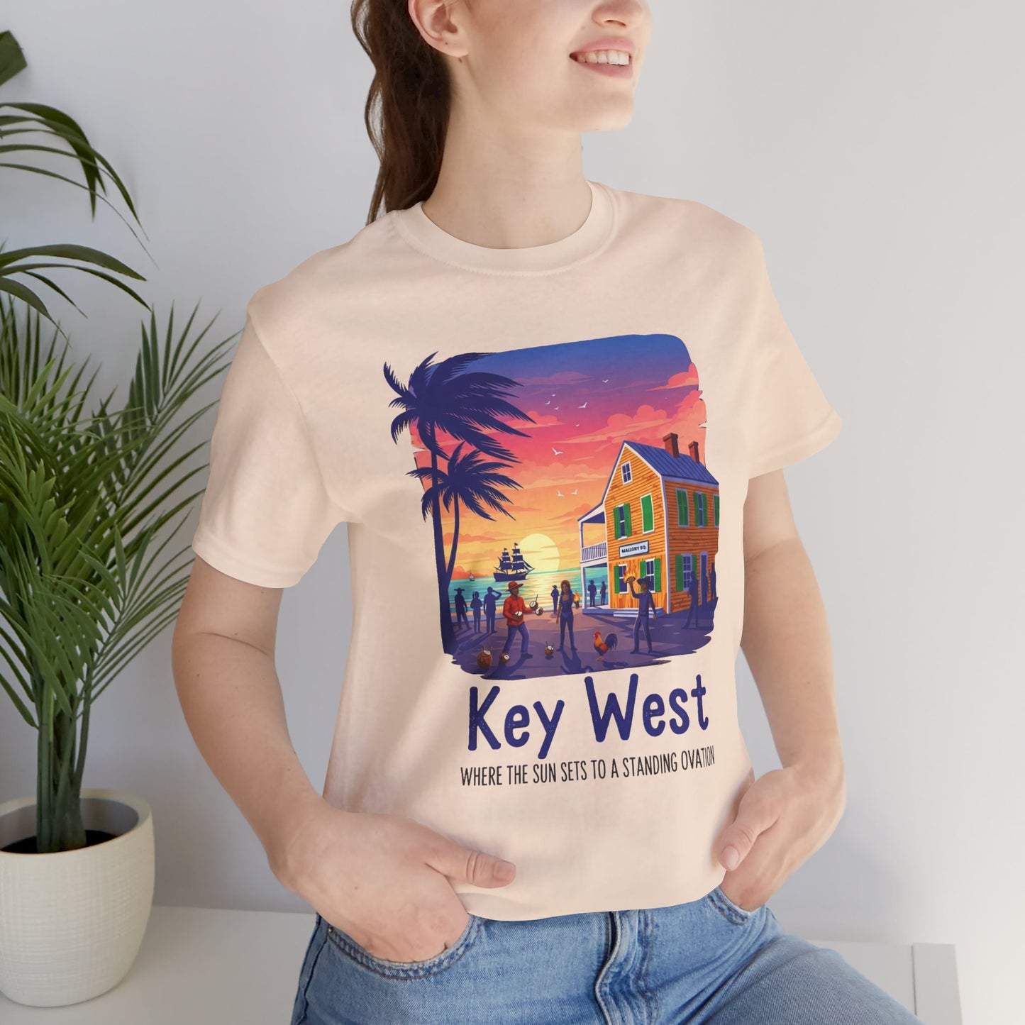 FLORIDA KEYS COLLECTION Key West Sunset Tee - Unisex Jersey Short Sleeve T-Shirt, Beach Relaxation